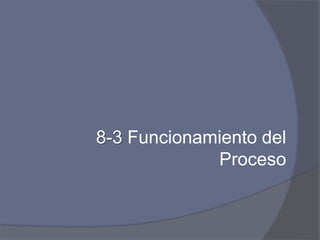 8-3 Funcionamiento del
Proceso
 