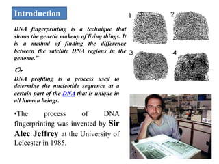 A PROJECT ON EVOLUTION OF DNA FINGERPRINTING AND ITS TECHNOLOGY | PDF
