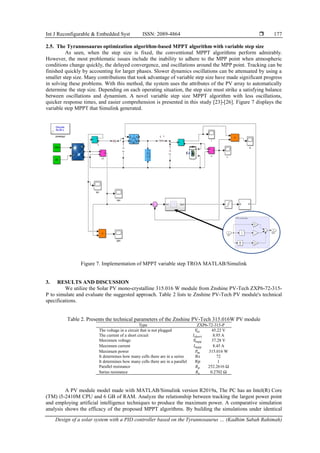 Design of a solar system with a PID controller based on the ...