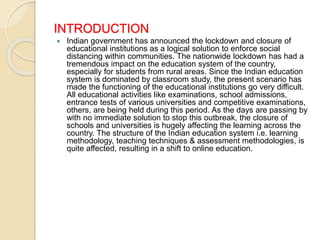 impact of covid 19 0n education system 0f india | PPTX