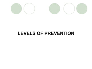 LEVELS OF PREVENTION 