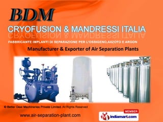 Manufacturer & Exporter of Air Separation Plants
 