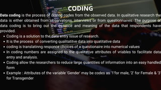 Editing, cleaning and coding of data in Business research methodology | PPT