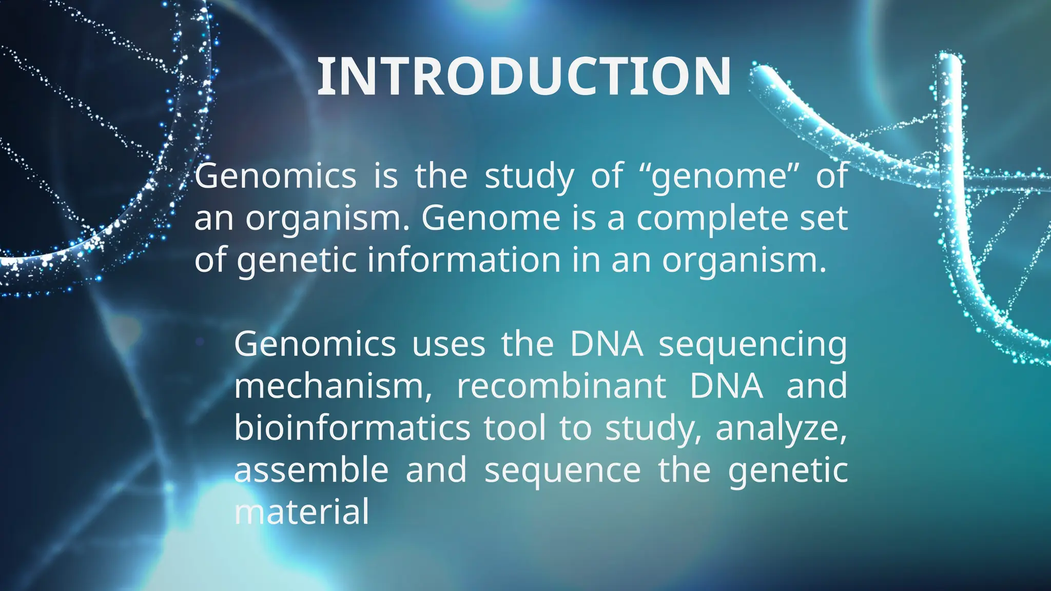 Presentation on genomics of topic bioinformatics | PPT