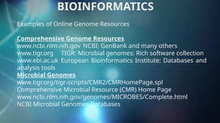 Presentation on genomics of topic bioinformatics | PPT