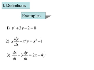 first order differential equation for grad | PPT