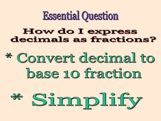 Fractions to Decimal