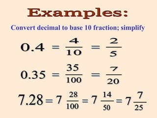 Fractions to Decimal
