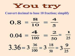 Fractions to Decimal