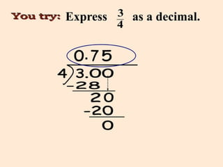 Fractions to Decimal