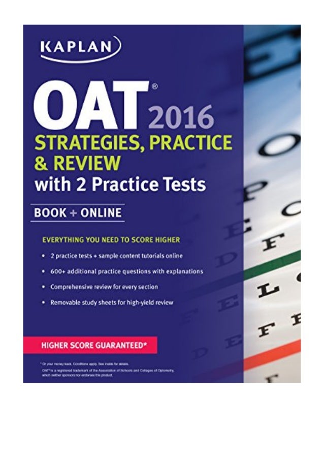 (2015) Kaplan OAT 2016 Strategies, Practice, and Review with 2 Practice Tests (PDF) Book