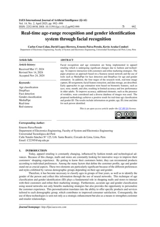 Real-time age-range recognition and gender identification system ...