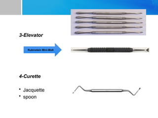 3-Elevator
4-Curette
• Jacquette
• spoon
Rubinstein Mini-Molt
 