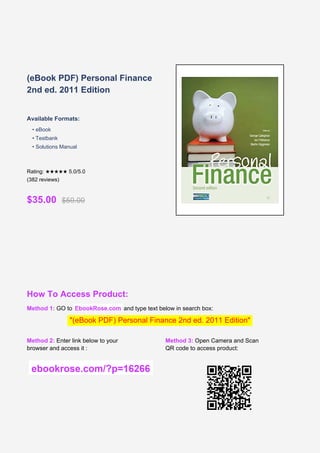 Comprehensive Guide to Personal Finance and Financial Literacy | PDF