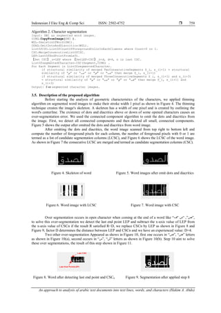 An approach to analysis of Arabic text documents into text lines, words ...