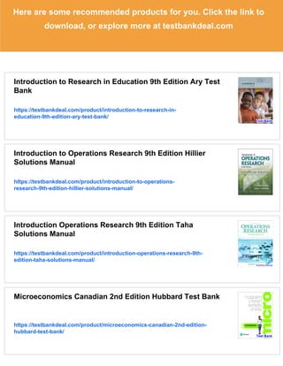 Introduction to Research in Education 9th Edition Ary Solutions Manual ...
