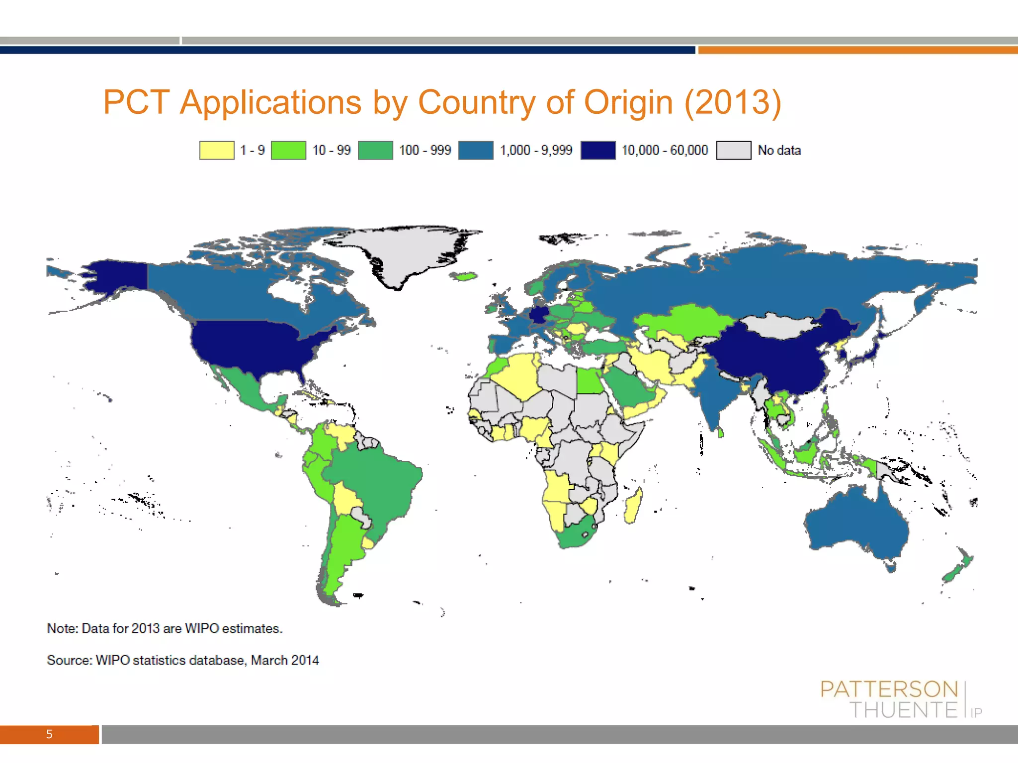 PCT Applications by Country of Origin (2013)
5
 