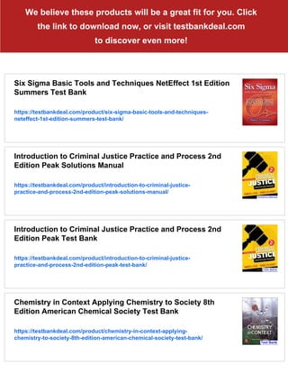 Introduction to Six Sigma and Process Improvement 2nd Edition Evans ...