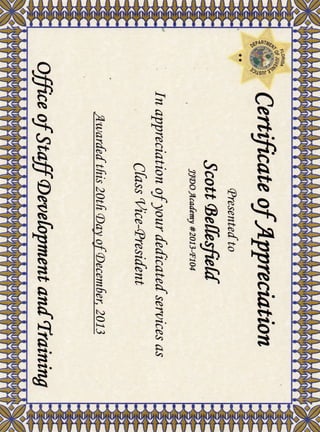 DJJ Vice President Certificate 122013