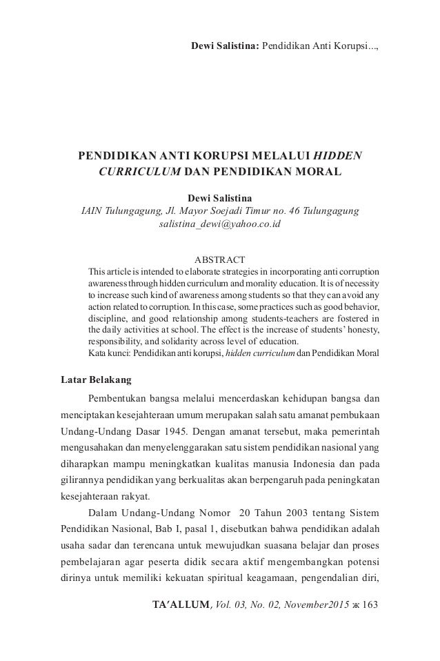 Soal Essay Pendidikan Anti Korupsi