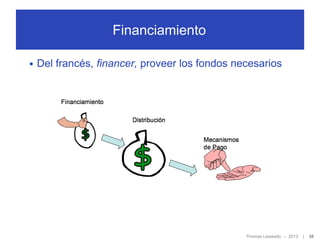 Financiamiento
• Del francés, financer, proveer los fondos necesarios

Thomas Leisewitz – 2013

|

38

 