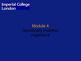 Module 4 Genetically modified organisms 