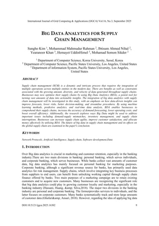 BIG DATA ANALYTICS FOR SUPPLY CHAIN MANAGEMENT | PDF