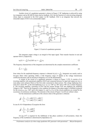 Rc Integrator Transfer Function Performance analysis of a three-stage quadrature RC generator with ...