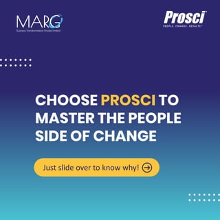 CHOOSE PROSCI TO
MASTER THE PEOPLE
SIDE OF CHANGE
Just slide over to know why!
 