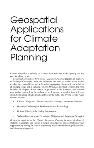 Geospatial Applications For Climate Adaptation Planning Diana Mitsova | PDF