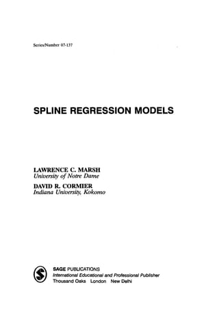 Spline Regression Models Lawrence C Marsh And David R Cormier | PDF