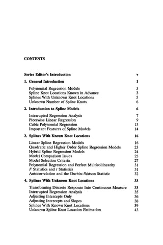 Spline Regression Models Lawrence C Marsh And David R Cormier | PDF