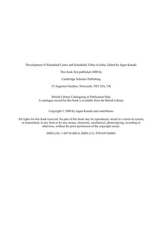 Development Of Scheduled Castes And Scheduled Tribes In India Jagan ...