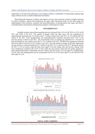 Jobless and Wageless Recovery in Nigeria: Matters Arising and Way ...