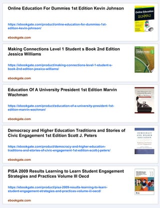 Student Engagement in Campus Based and Online Education University ...
