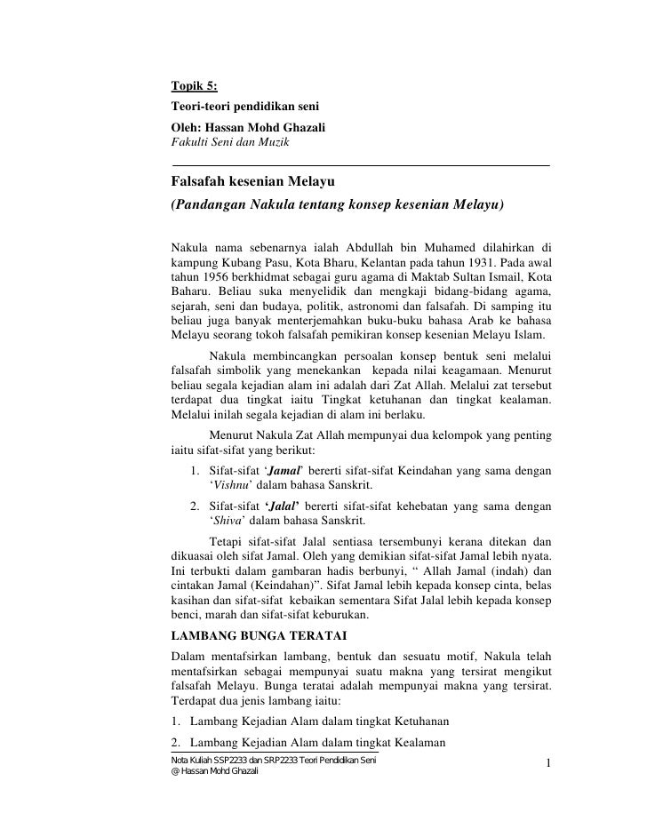 16426377 Bab 5 Falsafah Kesenian Dalam Pemikiran Melayu
