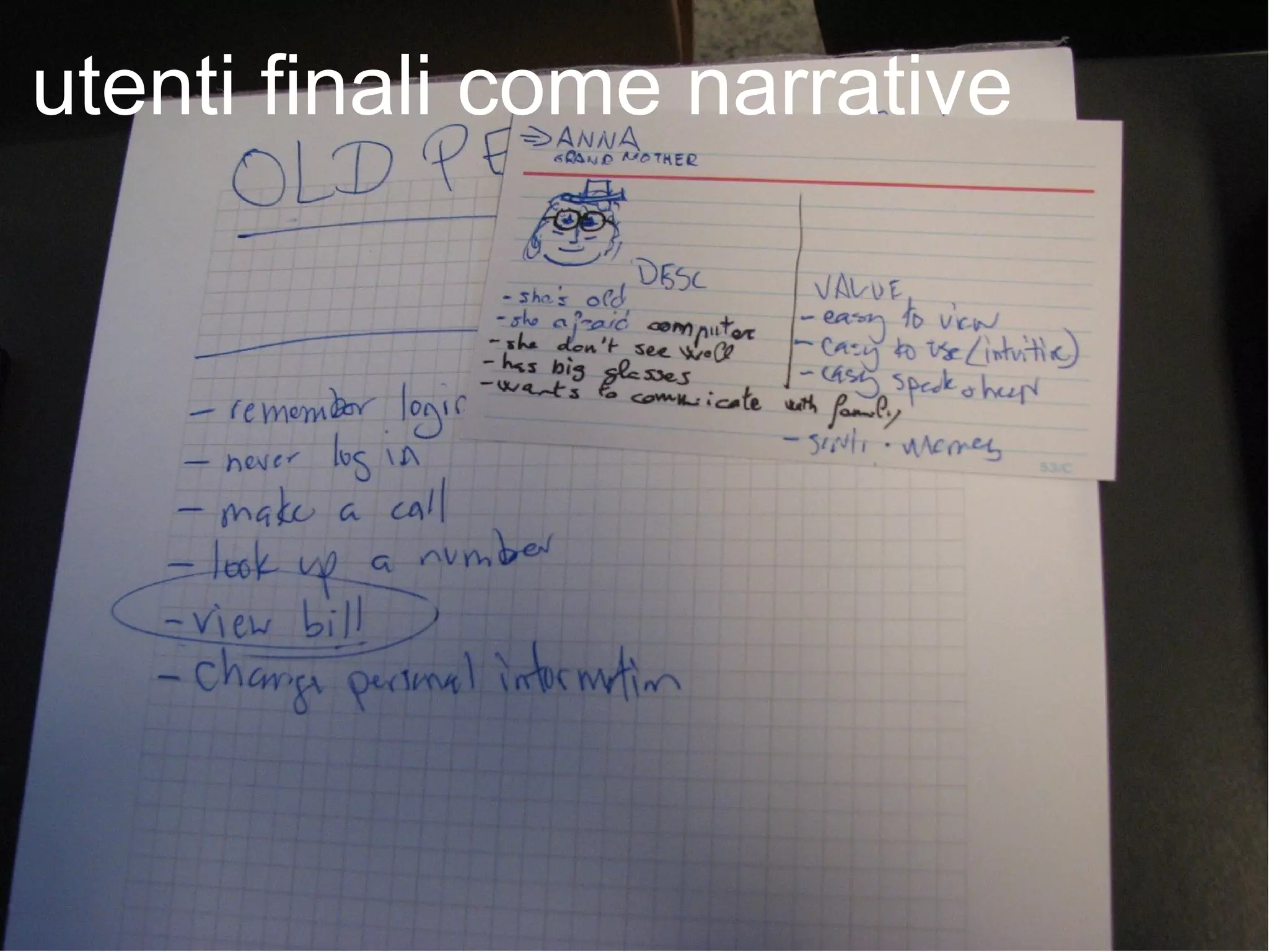utenti finali come narrative