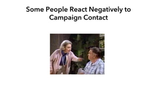 Some People React Negatively to
Campaign Contact
 