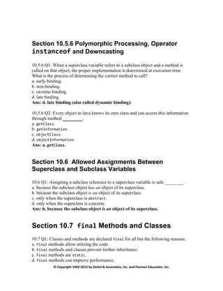 Java How To Program Late Objects 10th Edition Deitel Test Bank | PDF