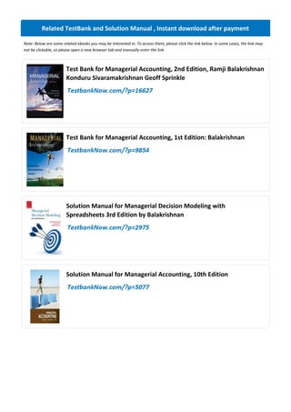 Comprehensive Solution Manual for Managerial Accounting 2nd Edition | PDF