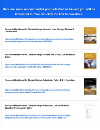 Research Handbook On Climate Change Migration And The Law Benot Mayer ...