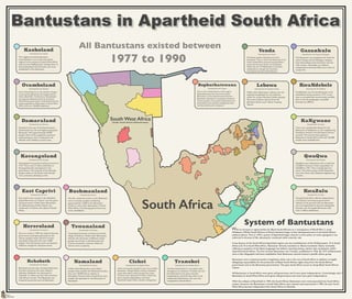 Mapa de batustanes durante el apartheid en Sudáfrica