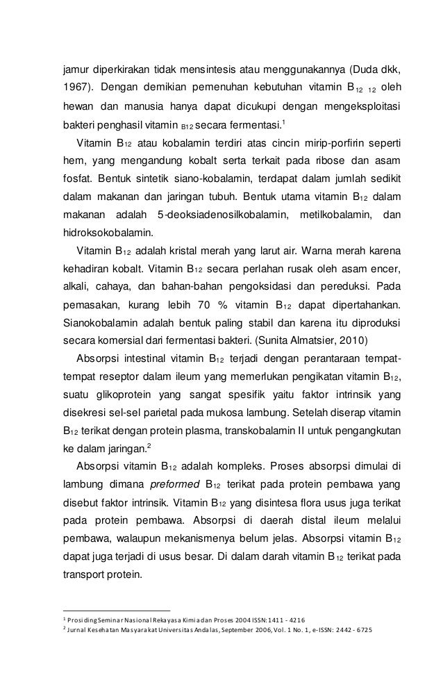 Makalah Defisiensi Vitamin B12 Dan Asam Nukleat