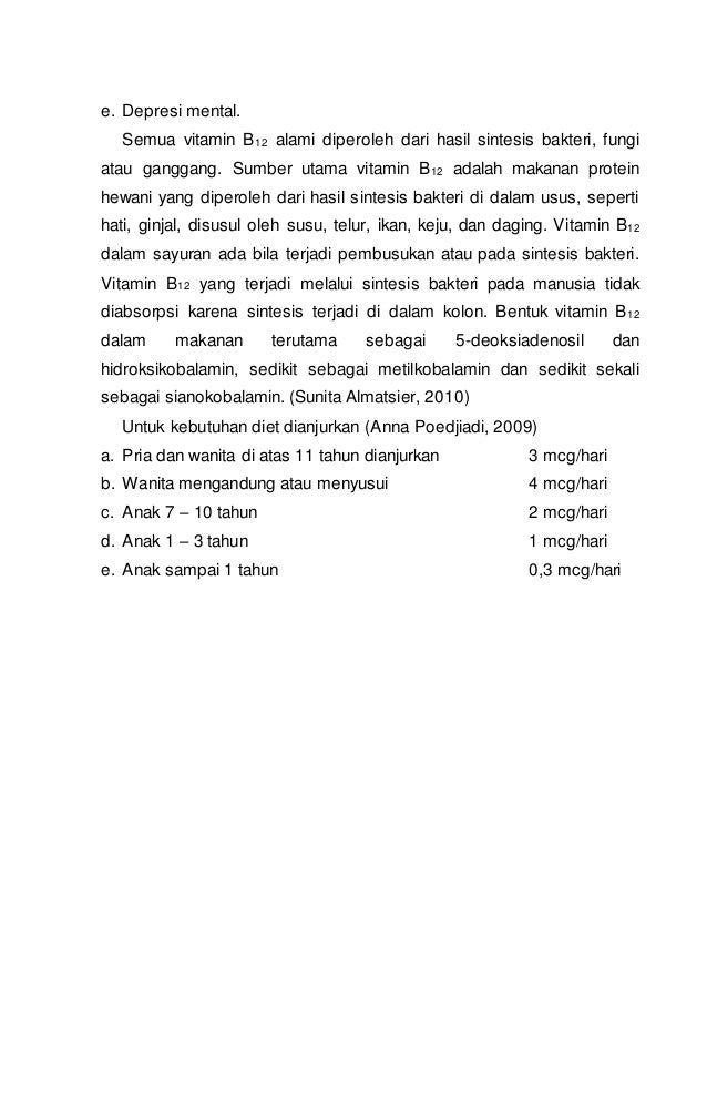 Makalah Defisiensi Vitamin B12 Dan Asam Nukleat