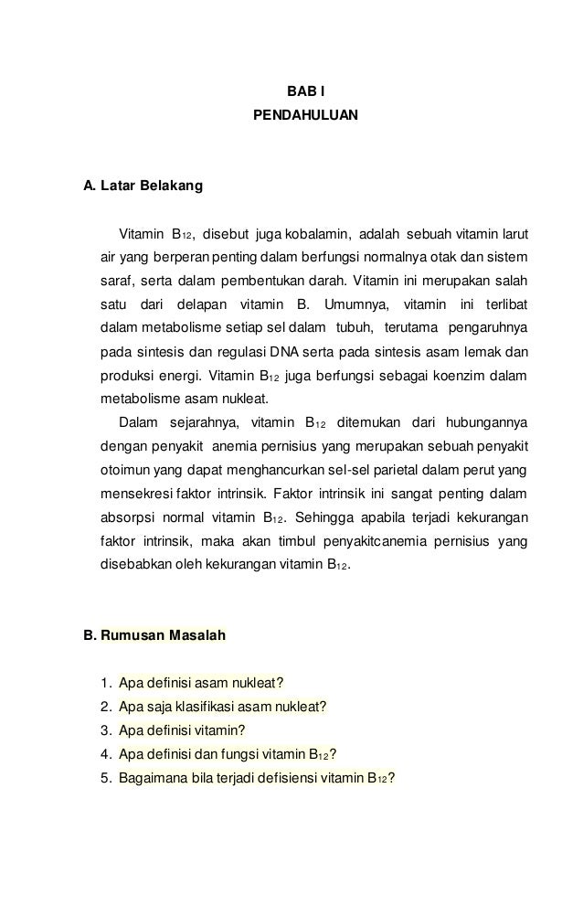 Contoh Makalah Vitamin