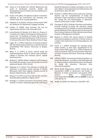 Teachers' Perception of Teaching Family Life Education in Public ...