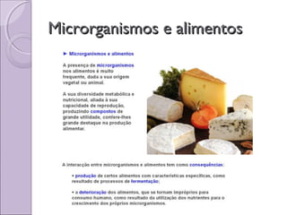 Microrganismos e alimentosMicrorganismos e alimentos
 
