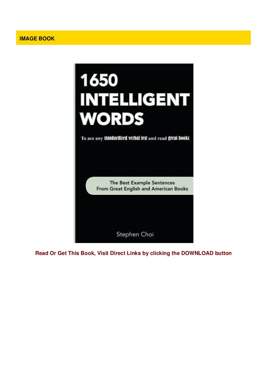 [PDF] 1650 Intelligent Words The Best Example Sentences from Great