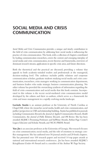 Social Media And Crisis Communication Lucinda Austin Yan Jin | PDF