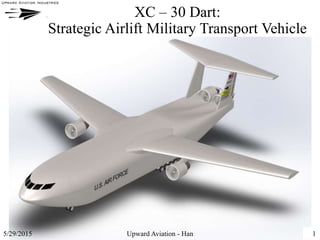 XC – 30 Dart:
Strategic Airlift Military Transport Vehicle
5/29/2015 1Upward Aviation - Han
 